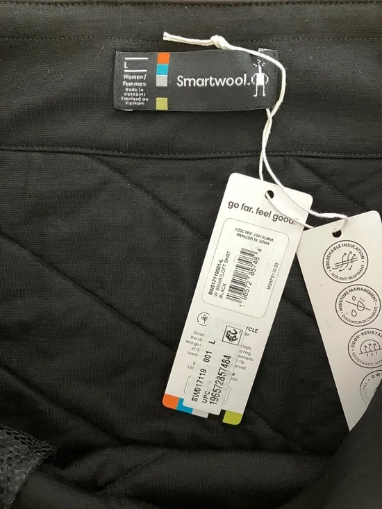 Smartwool Women's SZ L Smartloft Skirt Insulated Pull-On Black Wool Blend NEW - Picture 6 of 14